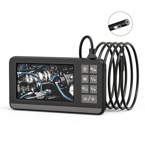 Endoscope de pipeline industriel à double lentille P005 de 8 mm avec écran HD de 4,3 pouces, spécification : tube de 1 m SH44011081-08